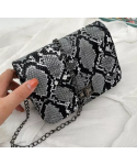 Small Snake Print Shoulder Bag Messenger Handbags for Women PU Leather Flap Serpentine Chain Bags Bolsas Mujer Sac A Main