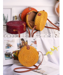 Factory direct colorful women summer beach rattan bags hand-woven crossbody shoulder bag