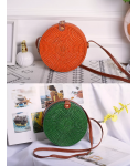 Factory direct colorful women summer beach rattan bags hand-woven crossbody shoulder bag