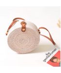 Factory direct colorful women summer beach rattan bags hand-woven crossbody shoulder bag