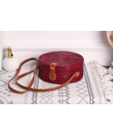 Factory direct colorful women summer beach rattan bags hand-woven crossbody shoulder bag