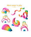2026 New Bpa Free Rainbow Organic Soft Food Grade Baby Silicone Stacking Toy Building Educational Teether Toy Set