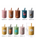 Custom Acceptable Portable Baby Drink Cup Toddler Water Silicone Cup Bpa Free Silicone Training Straw Sippy Cup