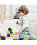 2026 New Bpa Free Organic Soft Silicone Stacking Geometry Baby Toys Wooden Building Blocks With Gift Box