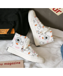 Pattern Printing Ankle Women's Canvas Sneaker Casual Shoes