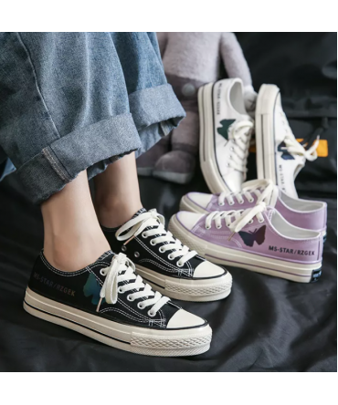 Wholesale Latest Design Multicolor Women Casual Canvas Sneakers Shoes 