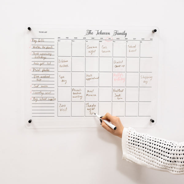 Acrylic Wall Family Planner Calendar 1