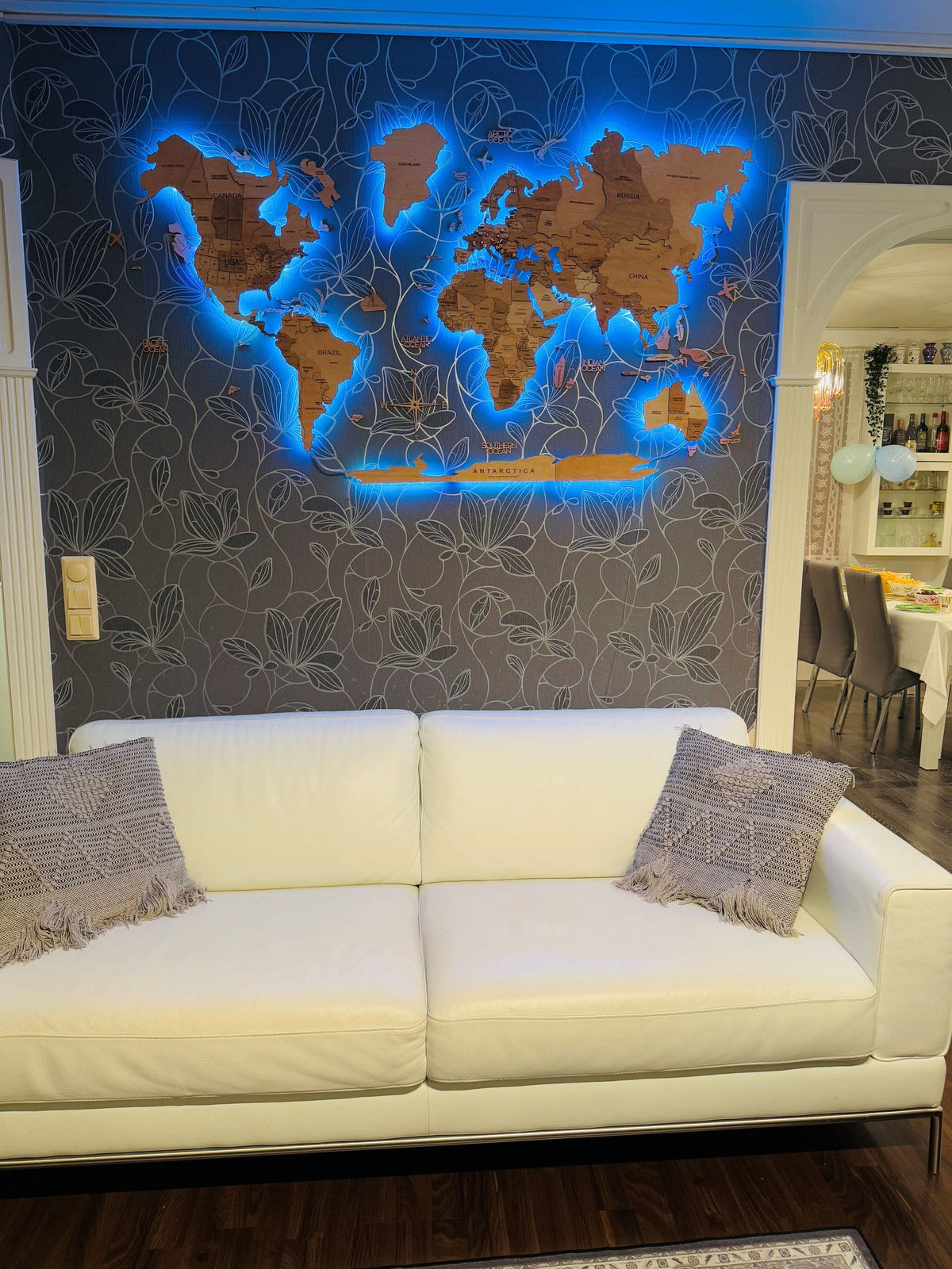 3D LED Wooden World Map 3.0 Terra - Size L Prime