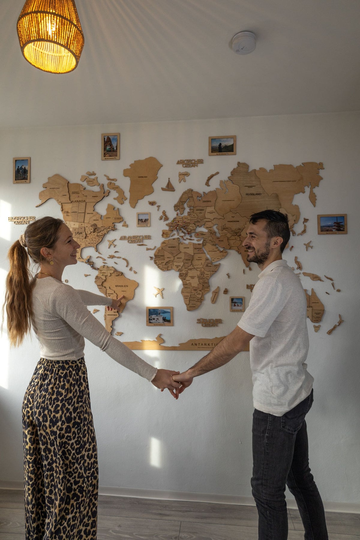3D Wooden World Map Light -Size XL Prime