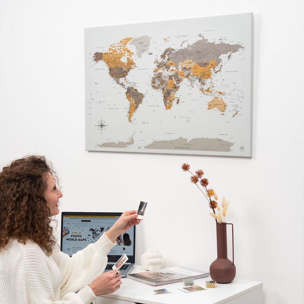 World Map on Canvas - Desert